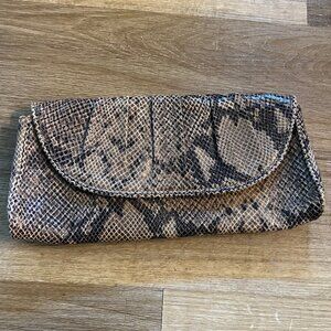Faux Snakeskin Clutch